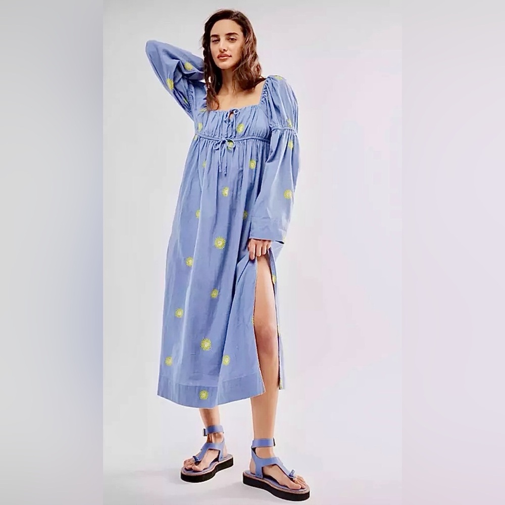 FREE PEOPLE Emory Embroidered Midi Dress